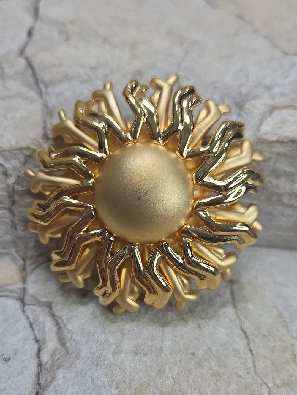 Monet Gold Sunburst Sun Statement Brooch - Women Jewelry